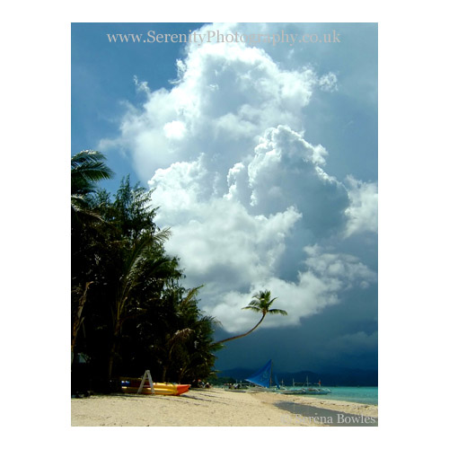 Boracay, the Philippines. View of the beach as a storm moves in.